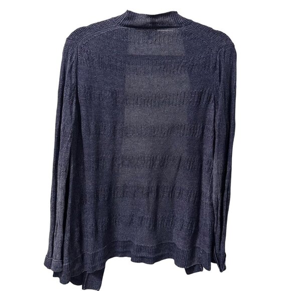 Talbots Petites Navy Open-Front Cardigan Sweater XLP 100% Linen Lightweight Knit - Picture 10 of 12